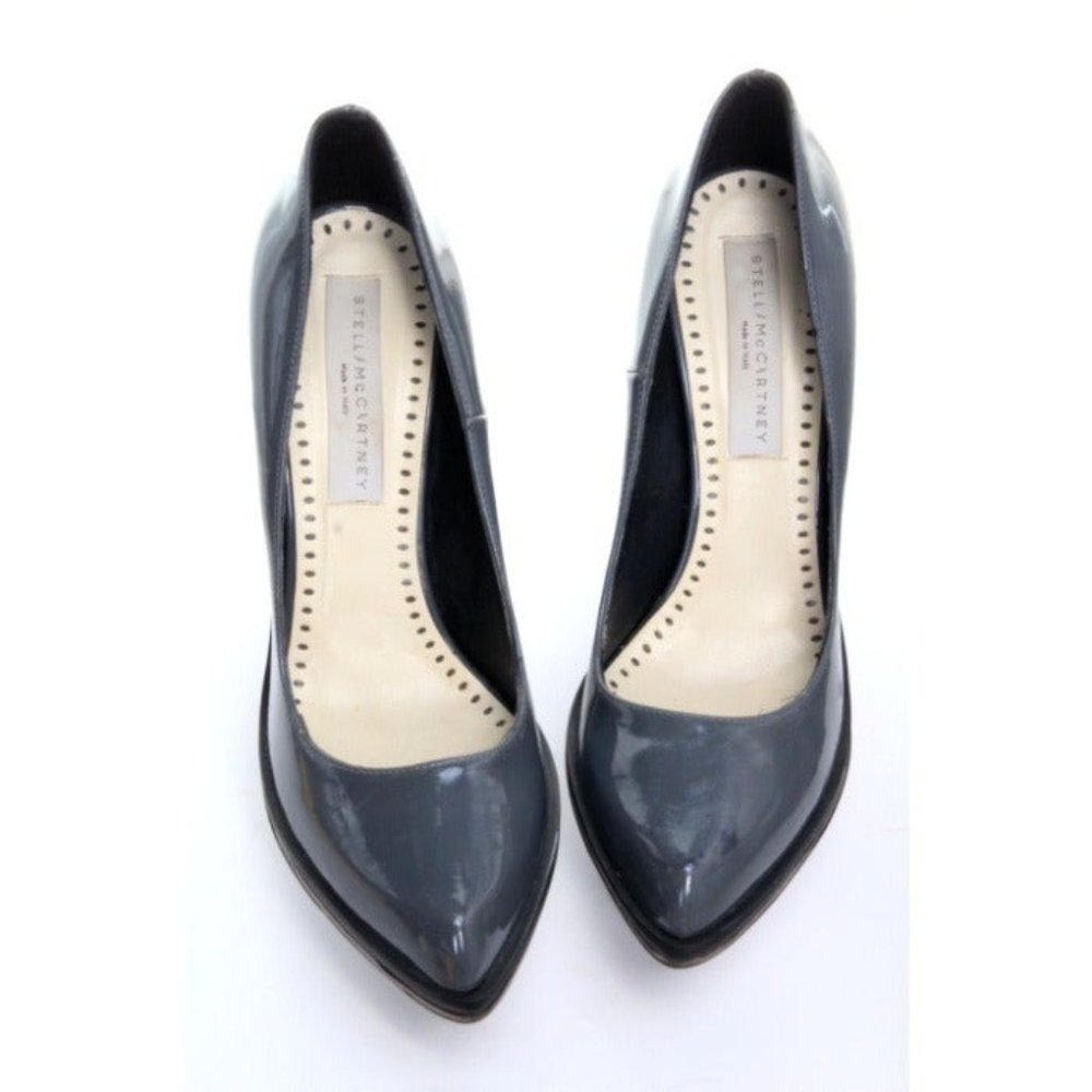 stella mccartney platform wedge heels patent leather slip on morgana sz 38 us 8 - Picture 2 of 12